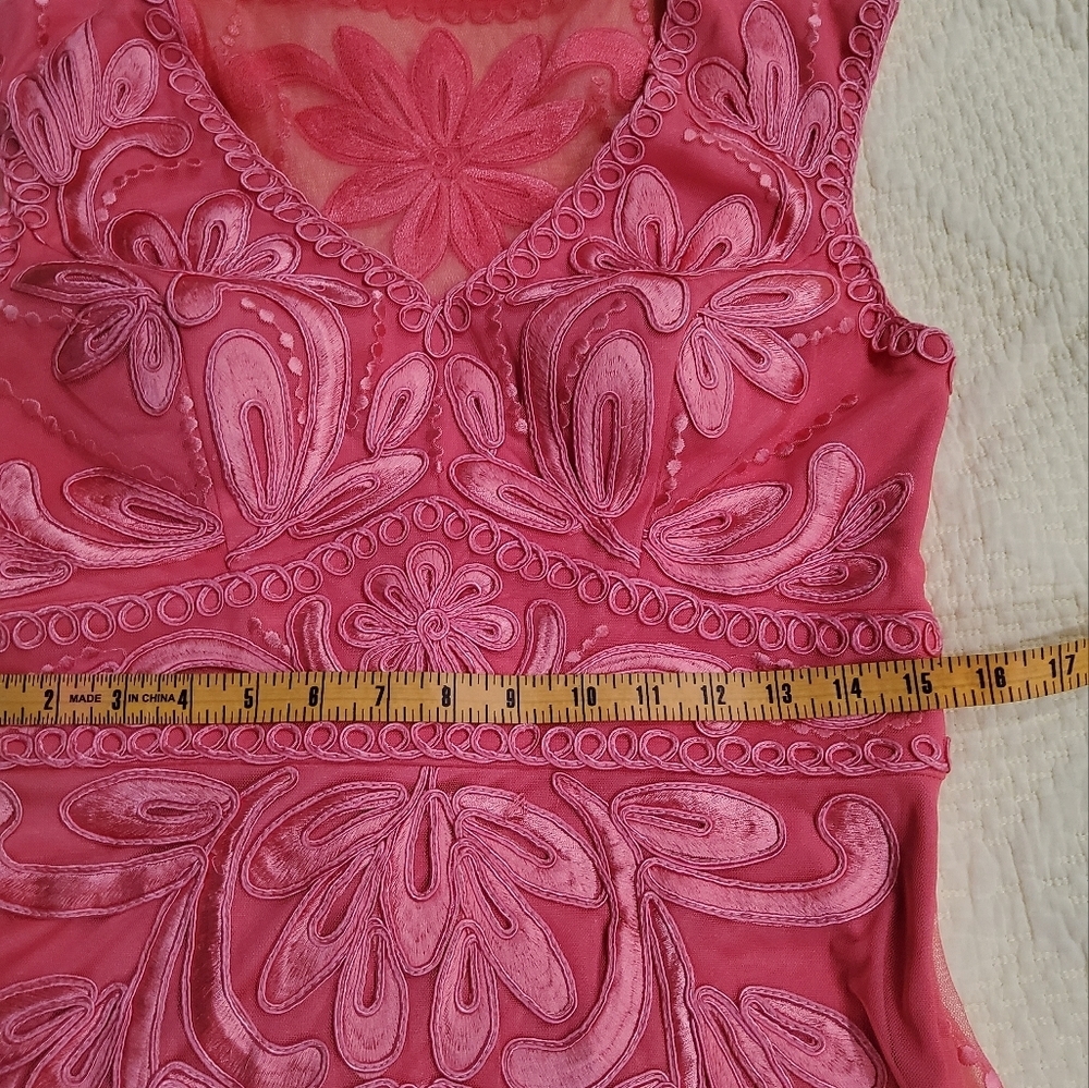 Cache Embroidered Mesh Mini Dress Size 10 - Picture 11 of 14